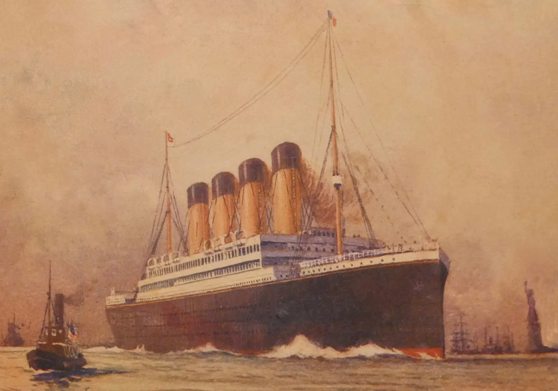 Image representing what Swedish American Ancestors blog is about. It depicts a large ship close to the Statue of Liberty.
